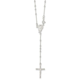 Sterling Silver Polished Rosary Necklace